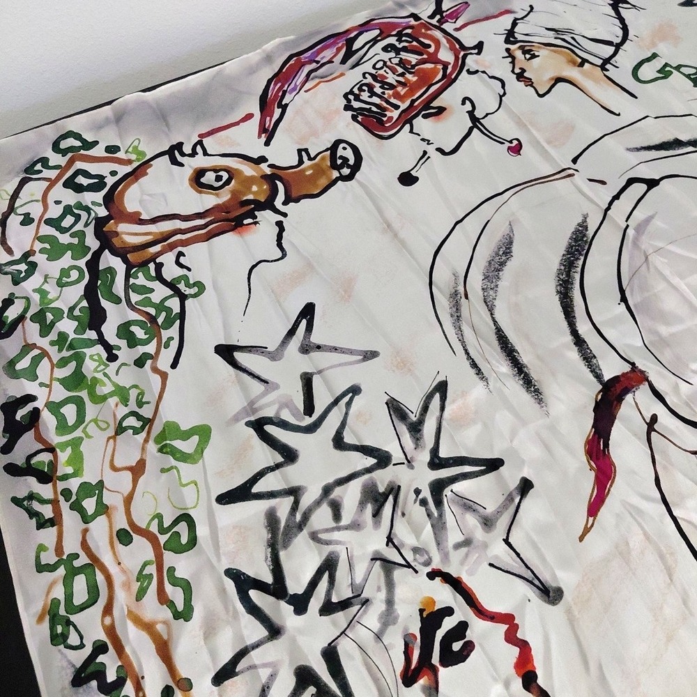 2019 Talbot Breast Cancer Gladys Perint Palmer Silk Scarf RARE Silk Modern Art - Picture 10 of 10